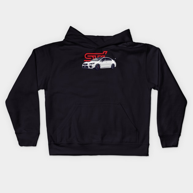 JDM STI WRX Impreza Kids Hoodie by cowtown_cowboy